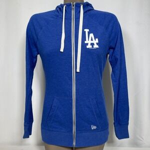 Los Angeles Dodgers MLB New Era Zip Up Blue Hoodie Sweatshirt Women's SMALL